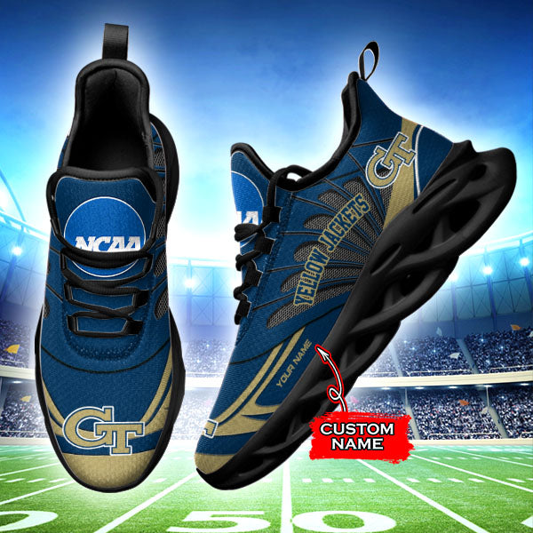 Ideafootwear Georgia Tech Yellow Jackets NCAA Max Soul Shoes Sneakers For Men And Women