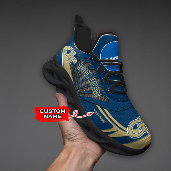 Ideafootwear Georgia Tech Yellow Jackets NCAA Max Soul Shoes Sneakers For Men And Women