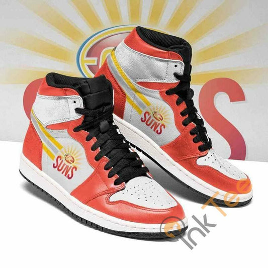 Ideafootwear Gold Coast Suns AFL AJ1 High Sneakers Shoes For Men And Women
