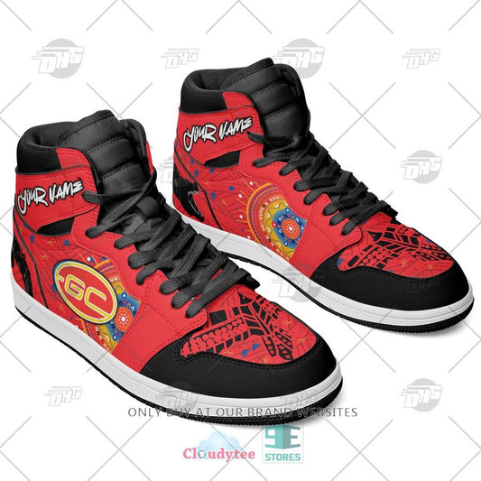 Ideafootwear Gold Coast Suns AFL AJ1 High Sneakers Shoes For Men And Women