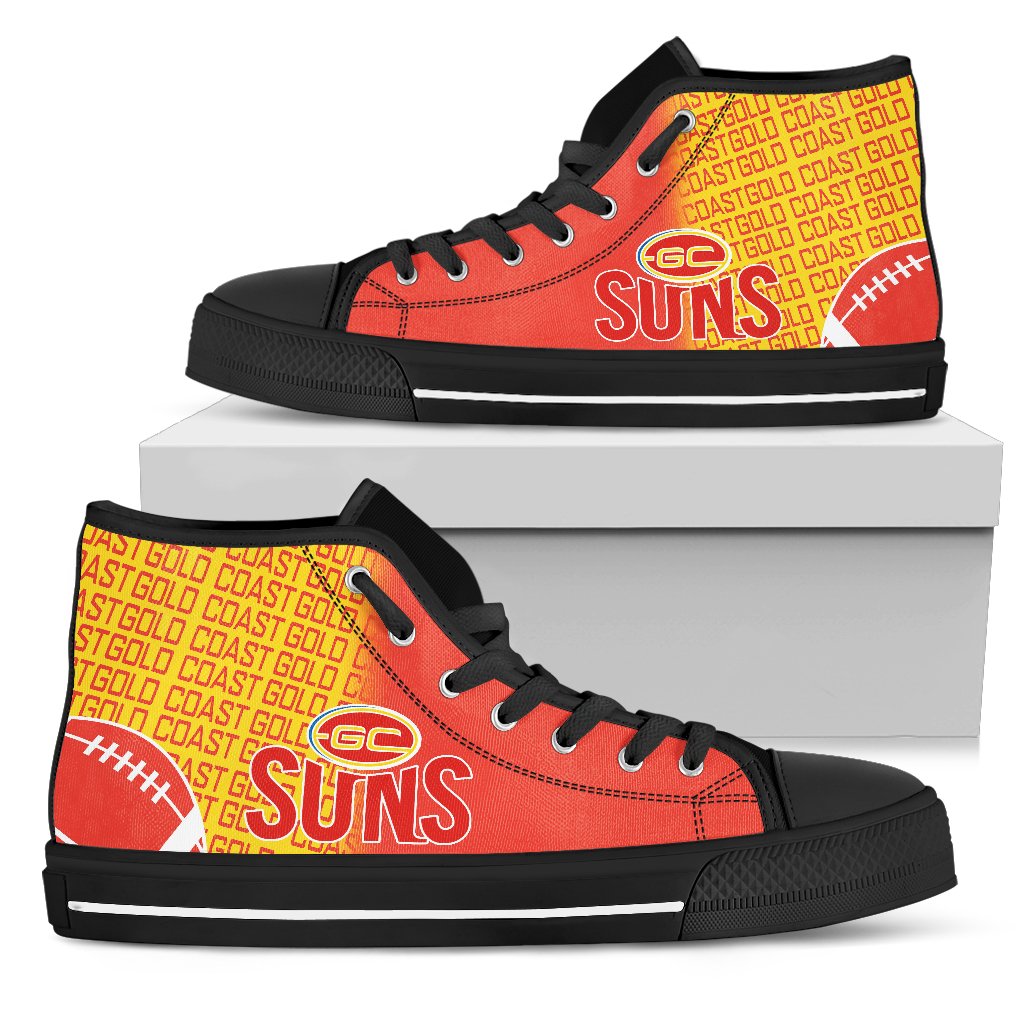 Ideafootwear Gold Coast Suns High Top Canvas Sneakers Shoes For Men And Women
