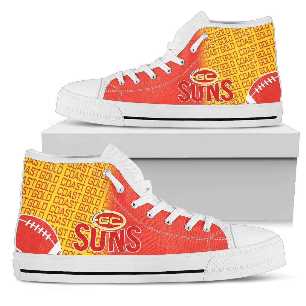 Ideafootwear Gold Coast Suns High Top Canvas Sneakers Shoes For Men And Women
