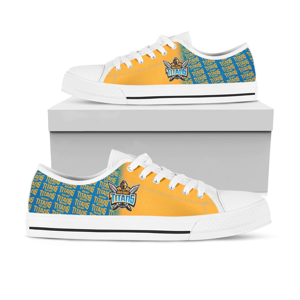 Ideafootwear Gold Coast Titans Low Top Canvas Sneakers Shoes For Men And Women