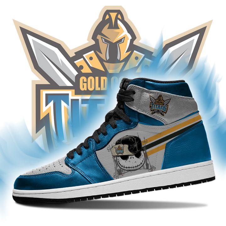 Ideafootwear Gold Coast Titans NRL AJ1 High Sneakers Shoes For Men And Women