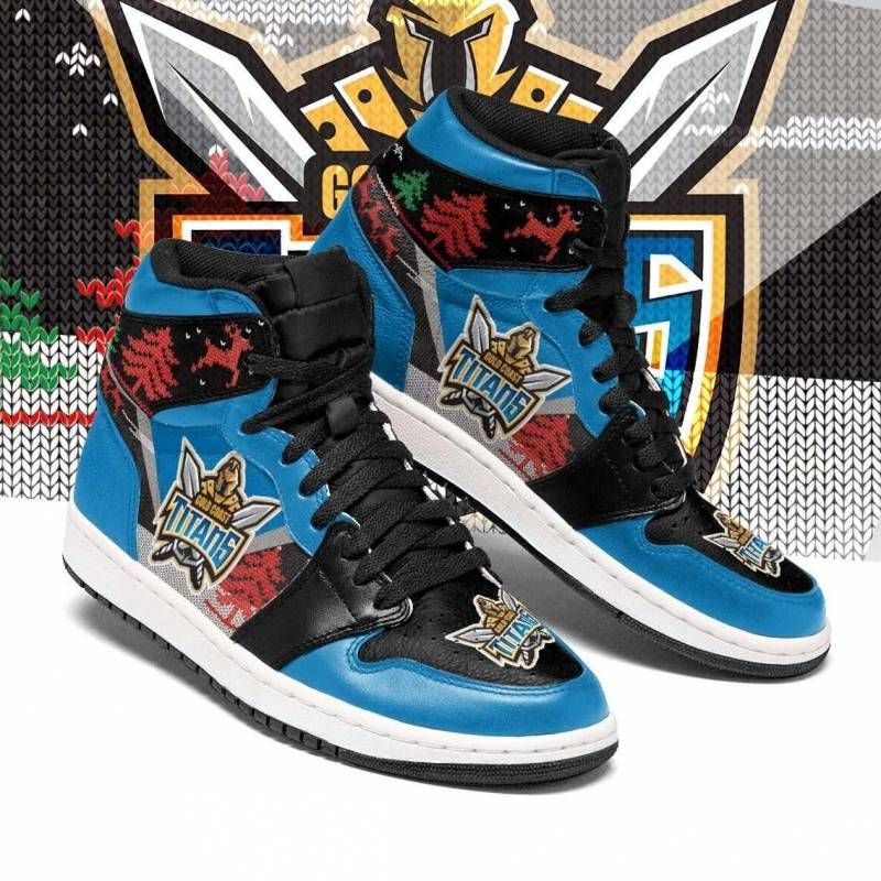 Ideafootwear Gold Coast Titans NRL AJ1 High Sneakers Shoes For Men And Women