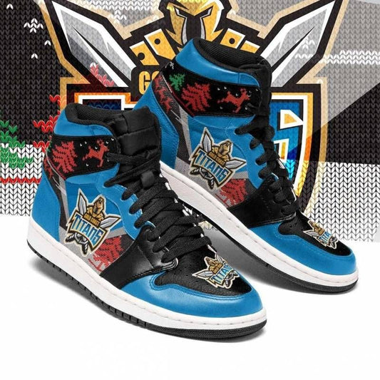 Ideafootwear Gold Coast Titans NRL AJ1 High Sneakers Shoes For Men And Women