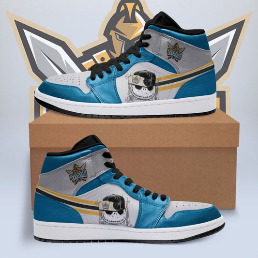 Ideafootwear Gold Coast Titans NRL AJ1 High Sneakers Shoes For Men And Women