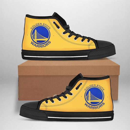 Ideafootwear Golden State Warriors High Top Canvas Sneakers Shoes For Men And Women