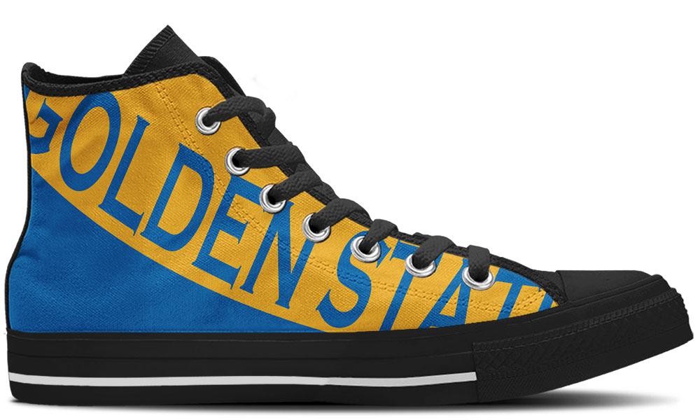 Ideafootwear Golden State Warriors High Top Canvas Sneakers Shoes For Men And Women