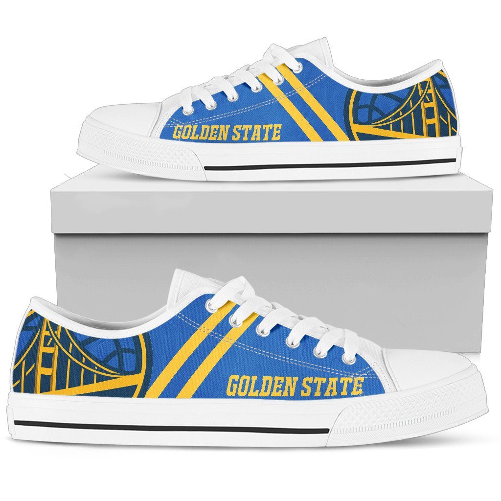 Ideafootwear Golden State Warriors Low Top Canvas Sneakers Shoes For Men And Women