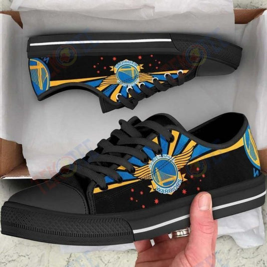 Ideafootwear Golden State Warriors Low Top Canvas Sneakers Shoes For Men And Women