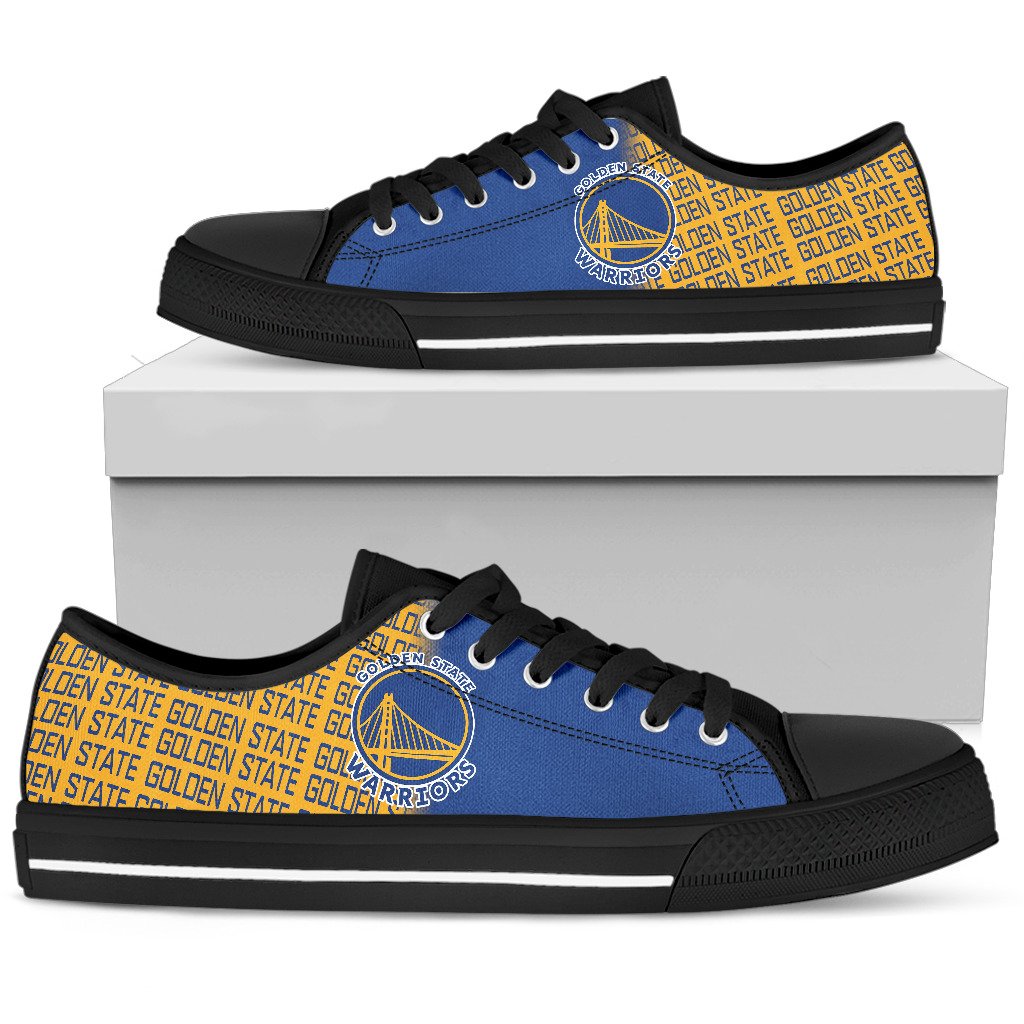 Ideafootwear Golden State Warriors Low Top Canvas Sneakers Shoes For Men And Women