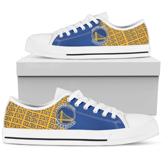 Ideafootwear Golden State Warriors Low Top Canvas Sneakers Shoes For Men And Women