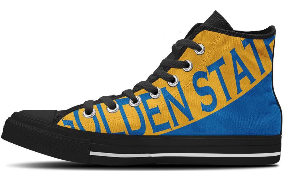 Ideafootwear Golden State Warriors High Top Canvas Sneakers Shoes For Men And Women