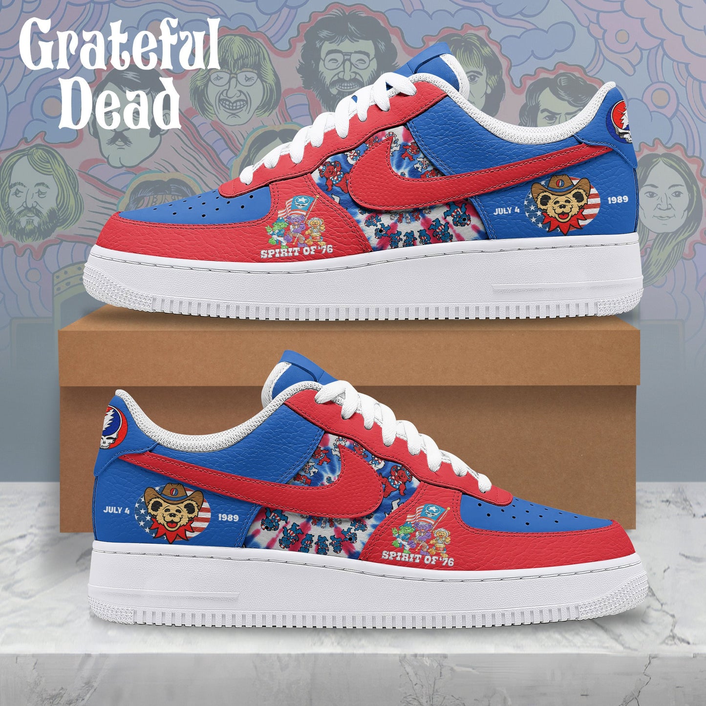 Ideafootwear Grateful Dead Air Low-Top Sneakers Shoes For Men And Women