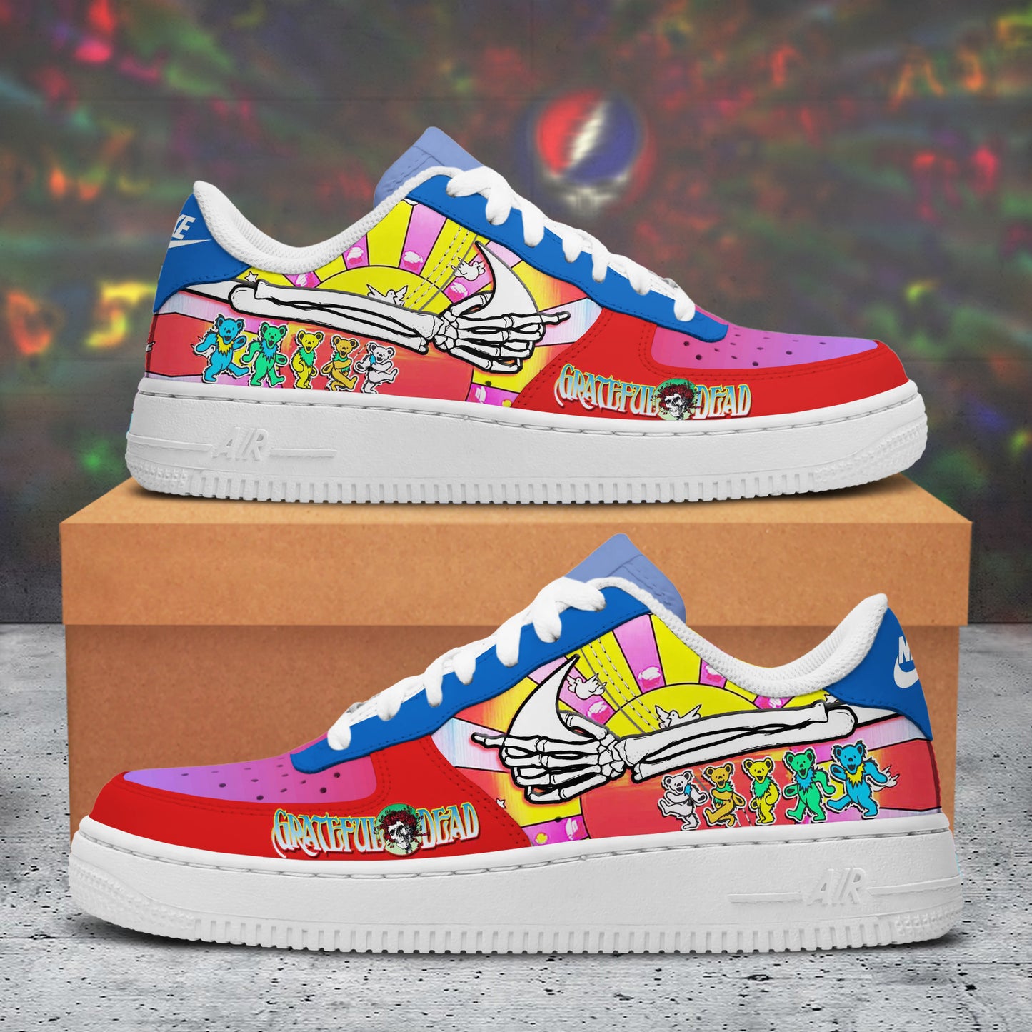 Ideafootwear Grateful Dead Air Low-Top Sneakers Shoes For Men And Women