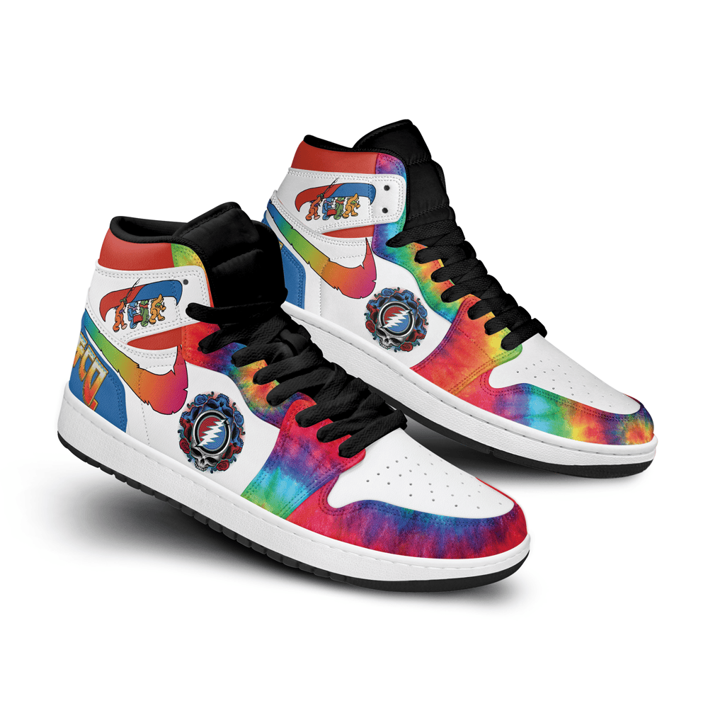 Ideafootwear Grateful Dead AJ1 High Sneakers Shoes For Men And Women