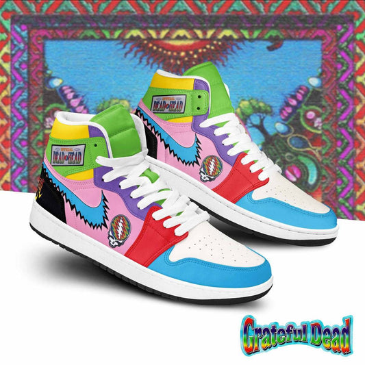 Ideafootwear Grateful Dead AJ1 High Sneakers Shoes For Men And Women