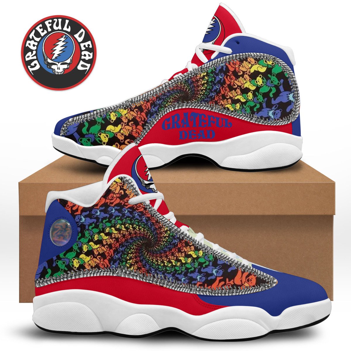 Ideafootwear Grateful Dead AJ13 Sneakers Shoes For Men And Women