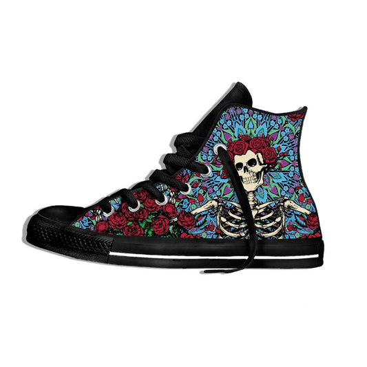 Ideafootwear Grateful Dead High Top Canvas Sneakers Shoes For Men And Women