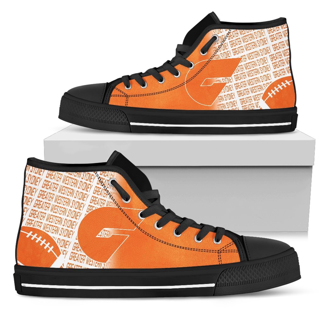 Ideafootwear Greater Western Sydney Giants High Top Canvas Sneakers Shoes For Men And Women