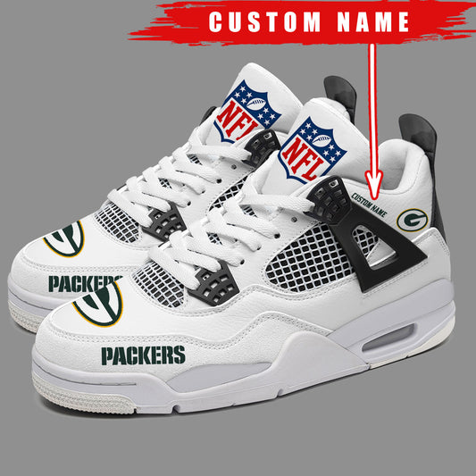 Ideafootwear Green Bay Packers AJ4 Sneakers Shoes For Men And Women