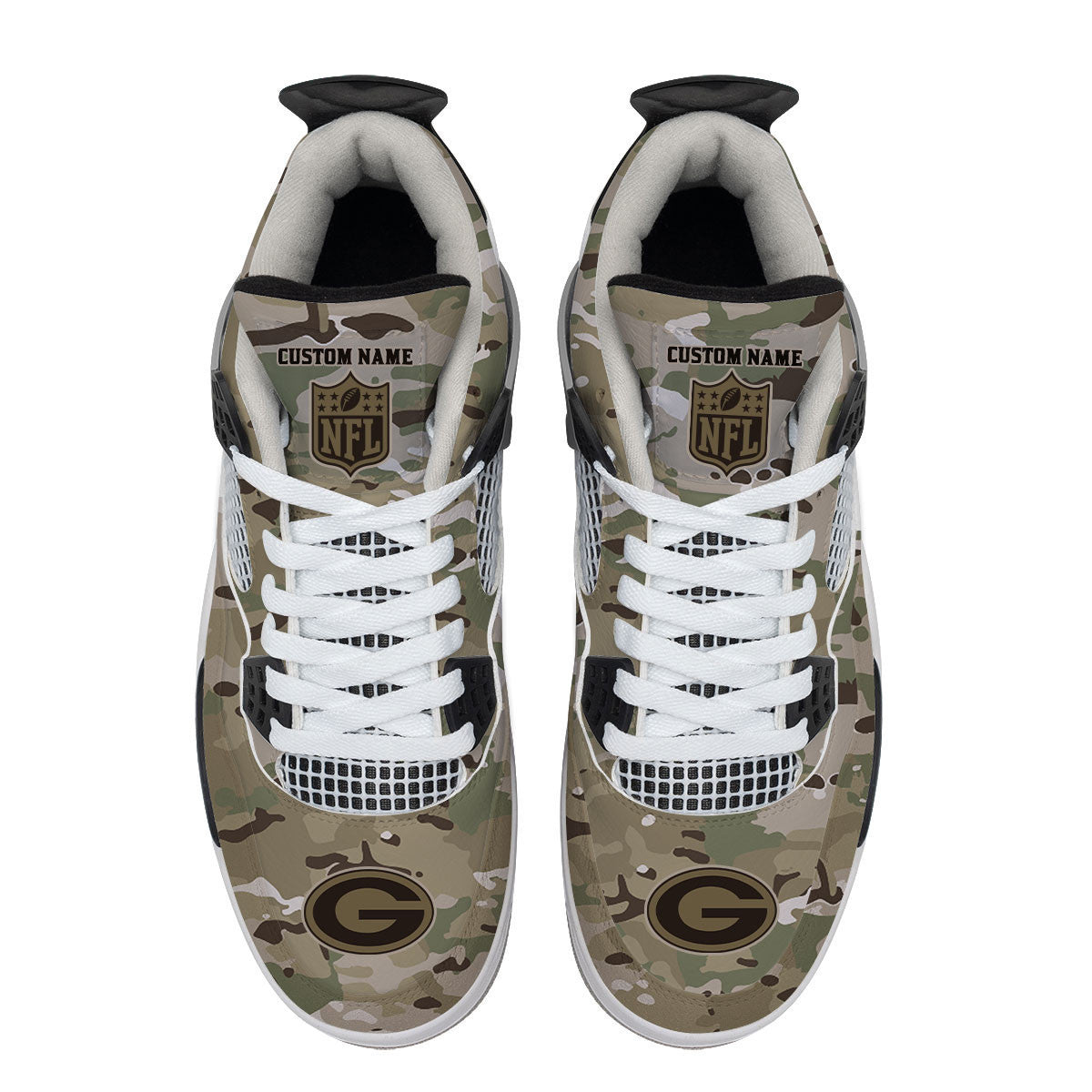 Ideafootwear Green Bay Packers AJ4 Sneakers Shoes For Men And Women