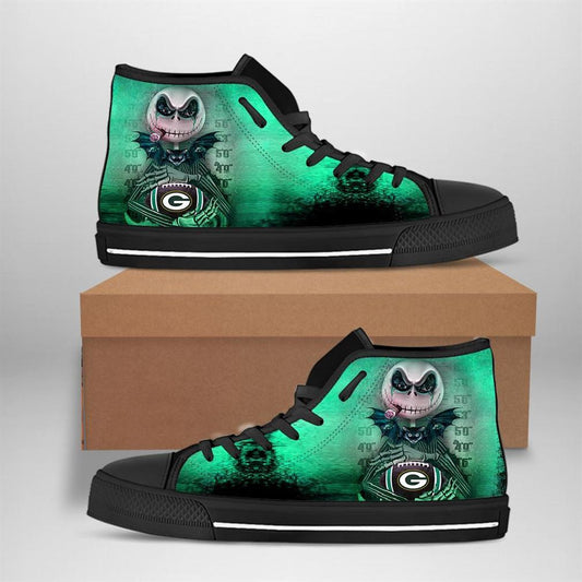 Ideafootwear Green Bay Packers High Top Canvas Sneakers Shoes For Men And Women