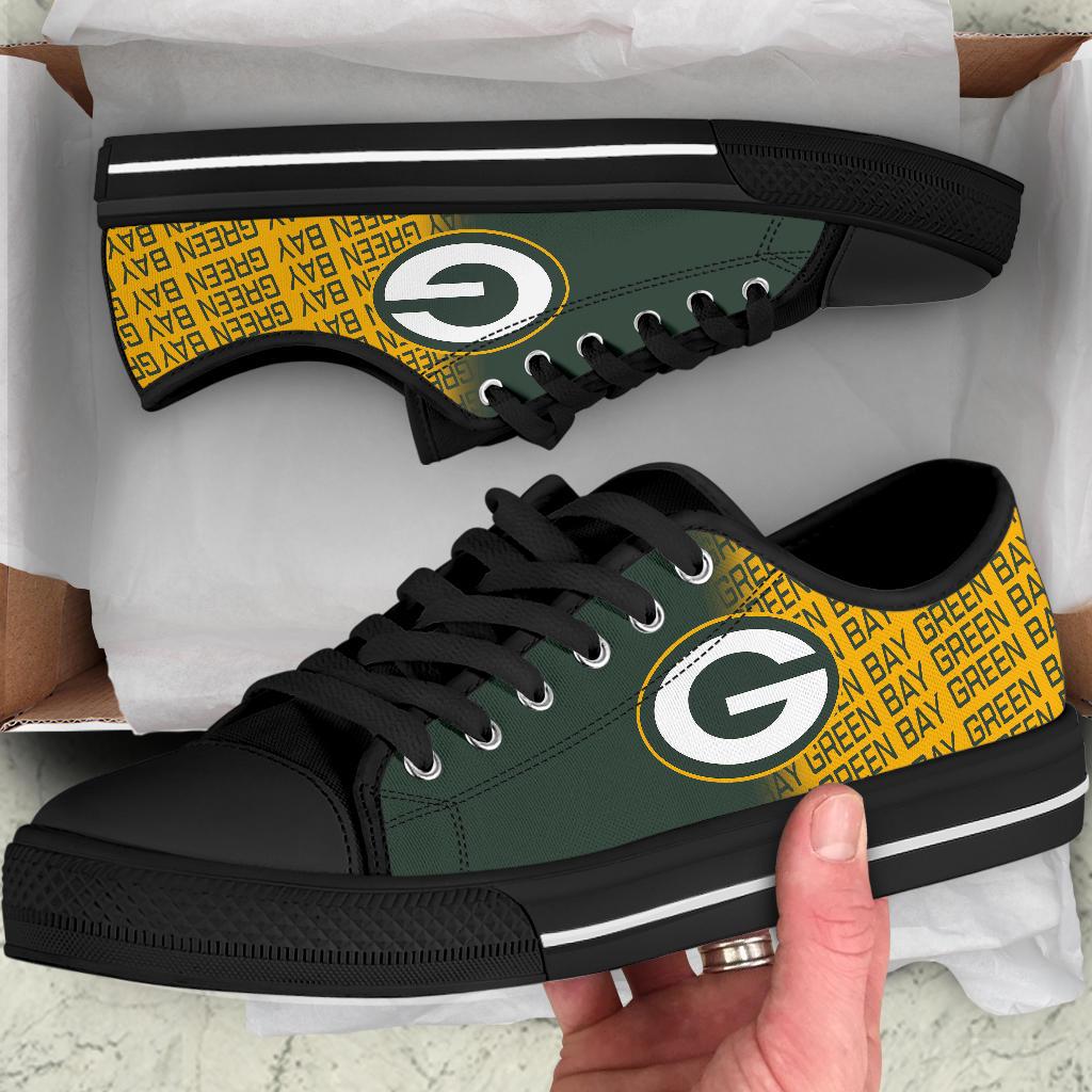 Ideafootwear Green Bay Packers Low Top Canvas Sneakers Shoes For Men And Women