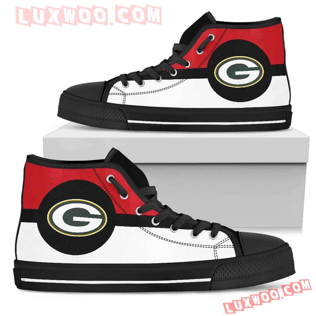 Ideafootwear Green Bay Packers High Top Canvas Sneakers Shoes For Men And Women