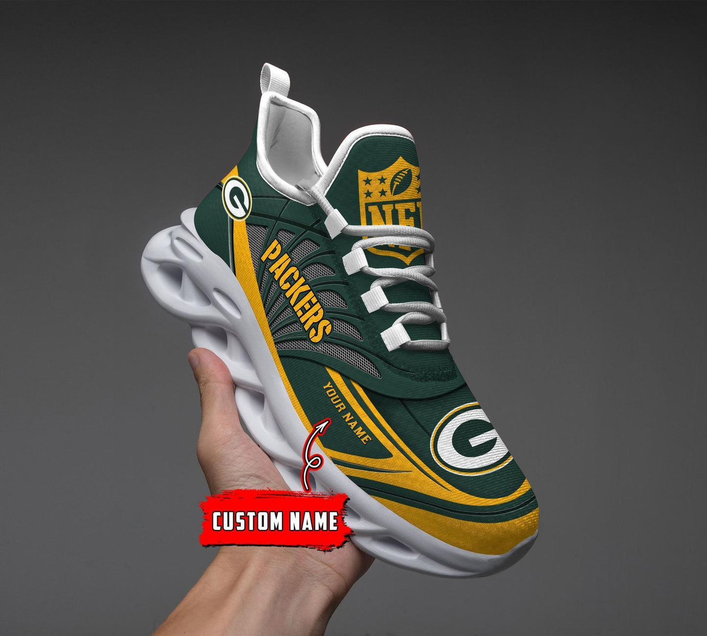 Ideafootwear Green Bay Packers Max Soul Shoes Sneakers For Men And Women