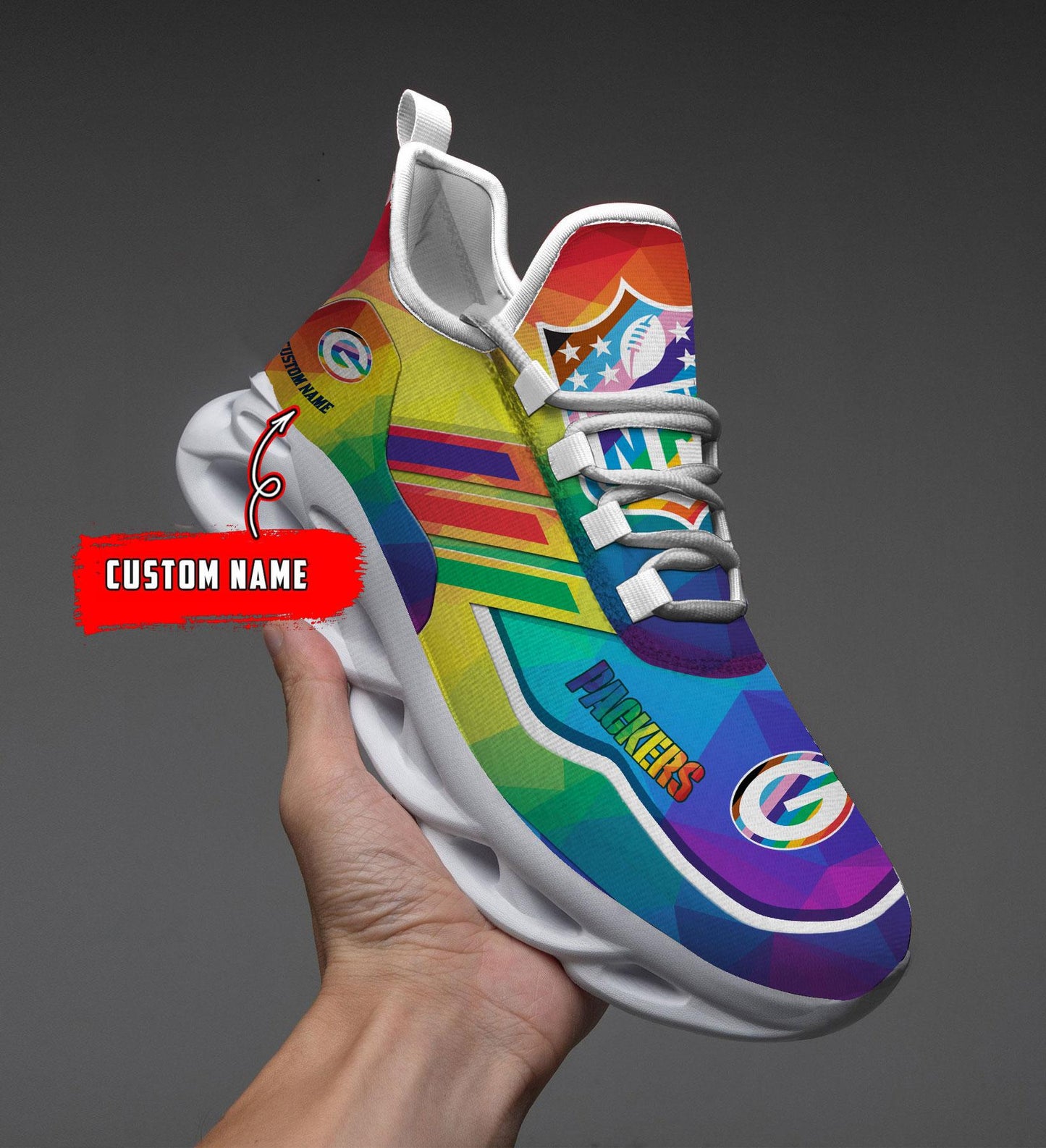 Ideafootwear Green Bay Packers Max Soul Shoes Sneakers For Men And Women