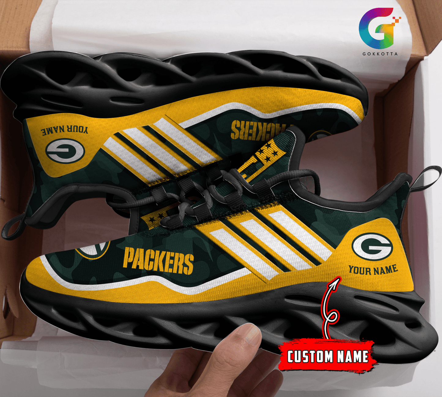 Ideafootwear Green Bay Packers Max Soul Shoes Sneakers For Men And Women