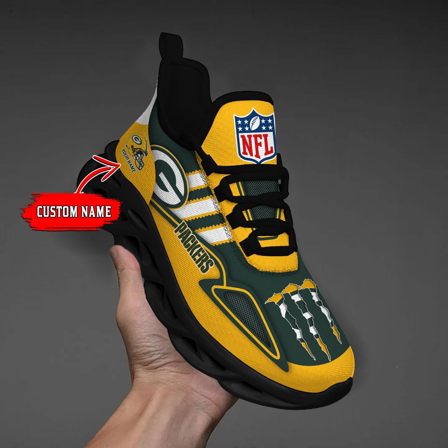 Ideafootwear Green Bay Packers Max Soul Shoes Sneakers For Men And Women