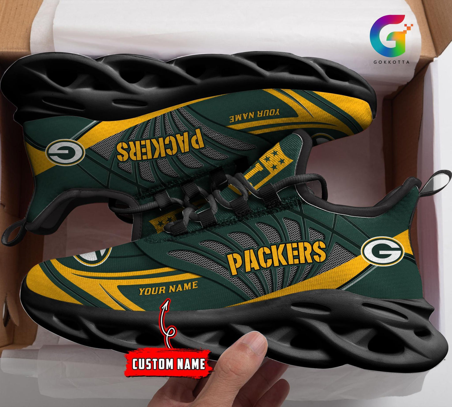 Ideafootwear Green Bay Packers Max Soul Shoes Sneakers For Men And Women