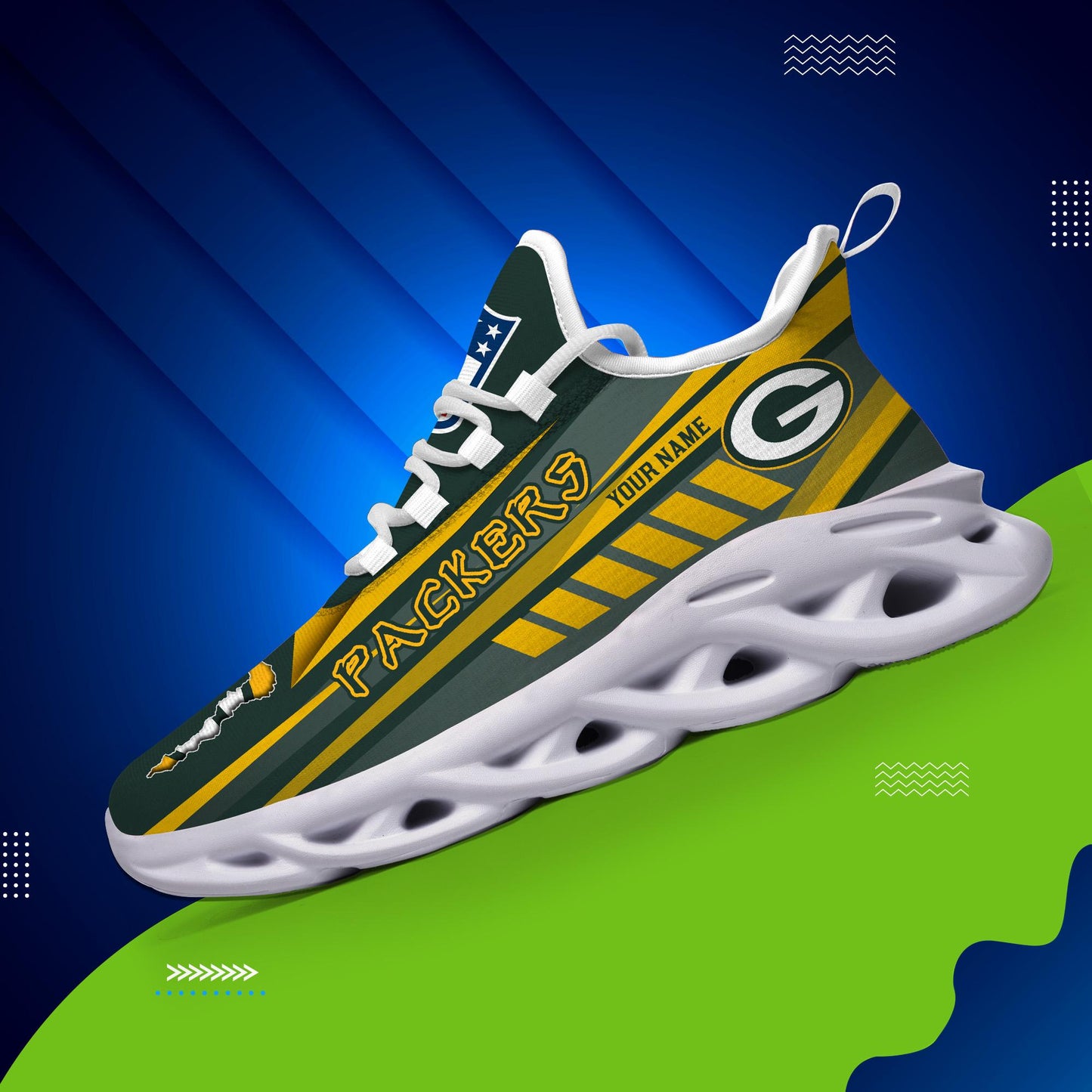 Ideafootwear Green Bay Packers Max Soul Shoes Sneakers For Men And Women