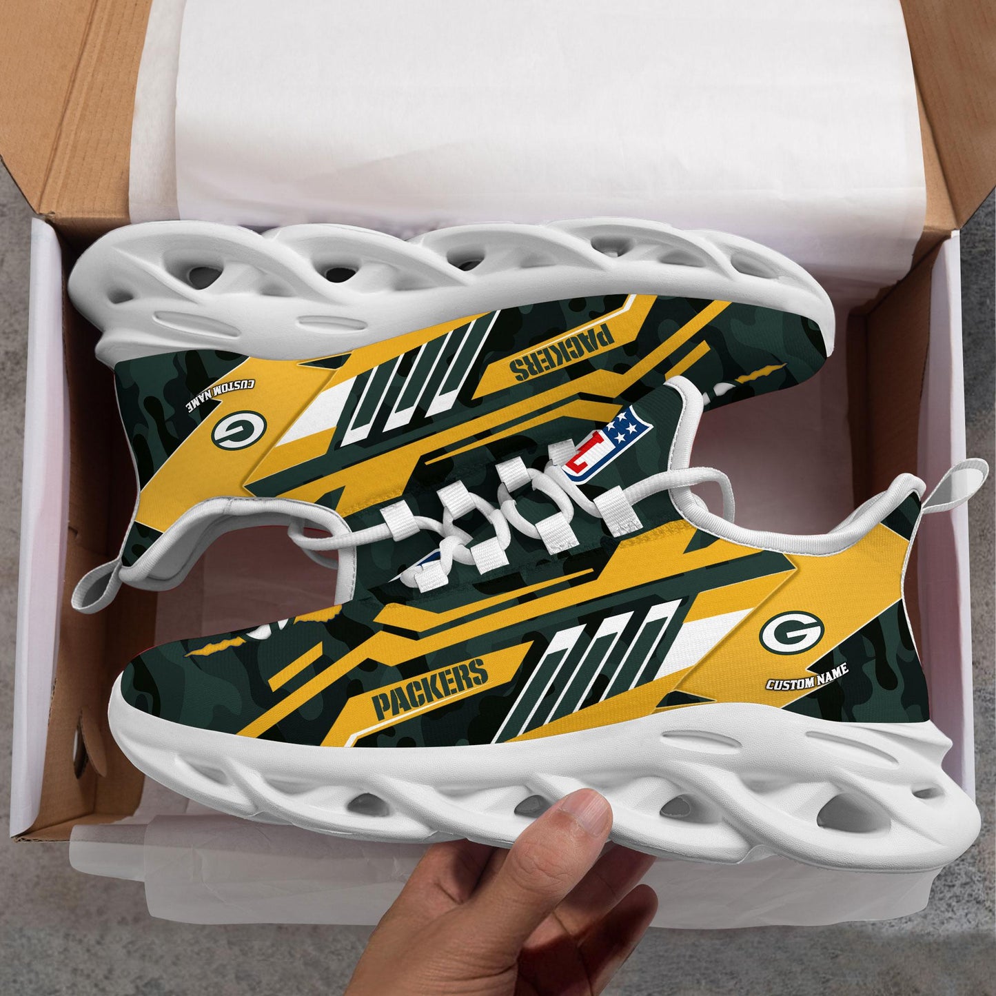 Ideafootwear Green Bay Packers Max Soul Shoes Sneakers For Men And Women