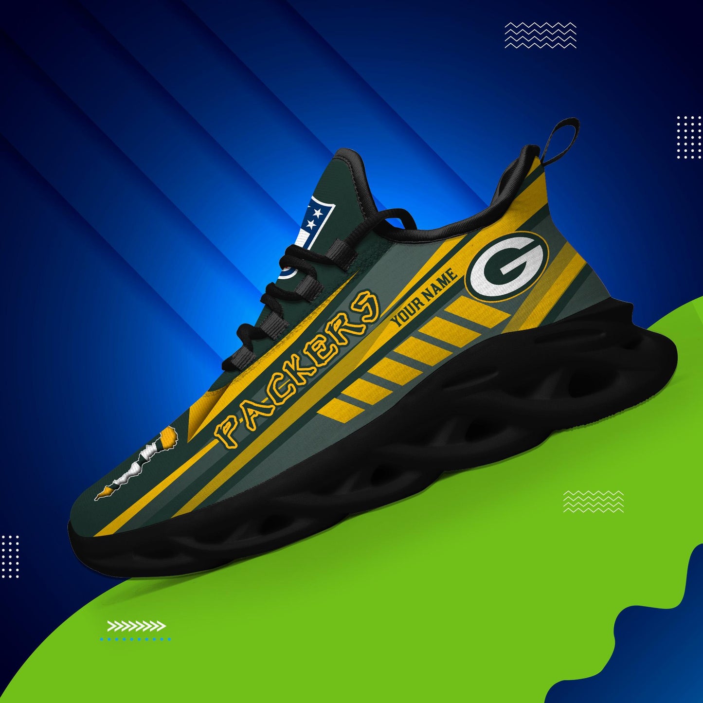 Ideafootwear Green Bay Packers Max Soul Shoes Sneakers For Men And Women