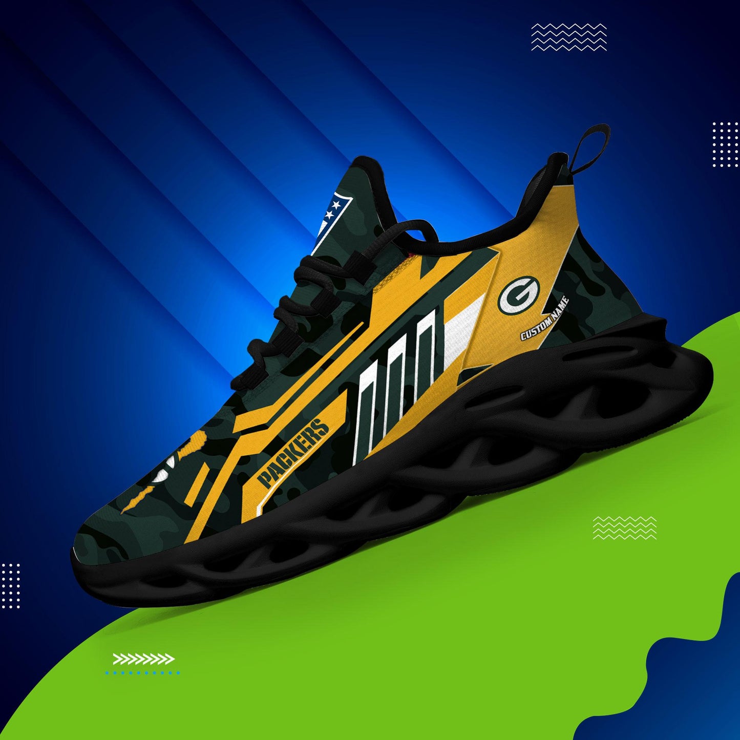 Ideafootwear Green Bay Packers Max Soul Shoes Sneakers For Men And Women