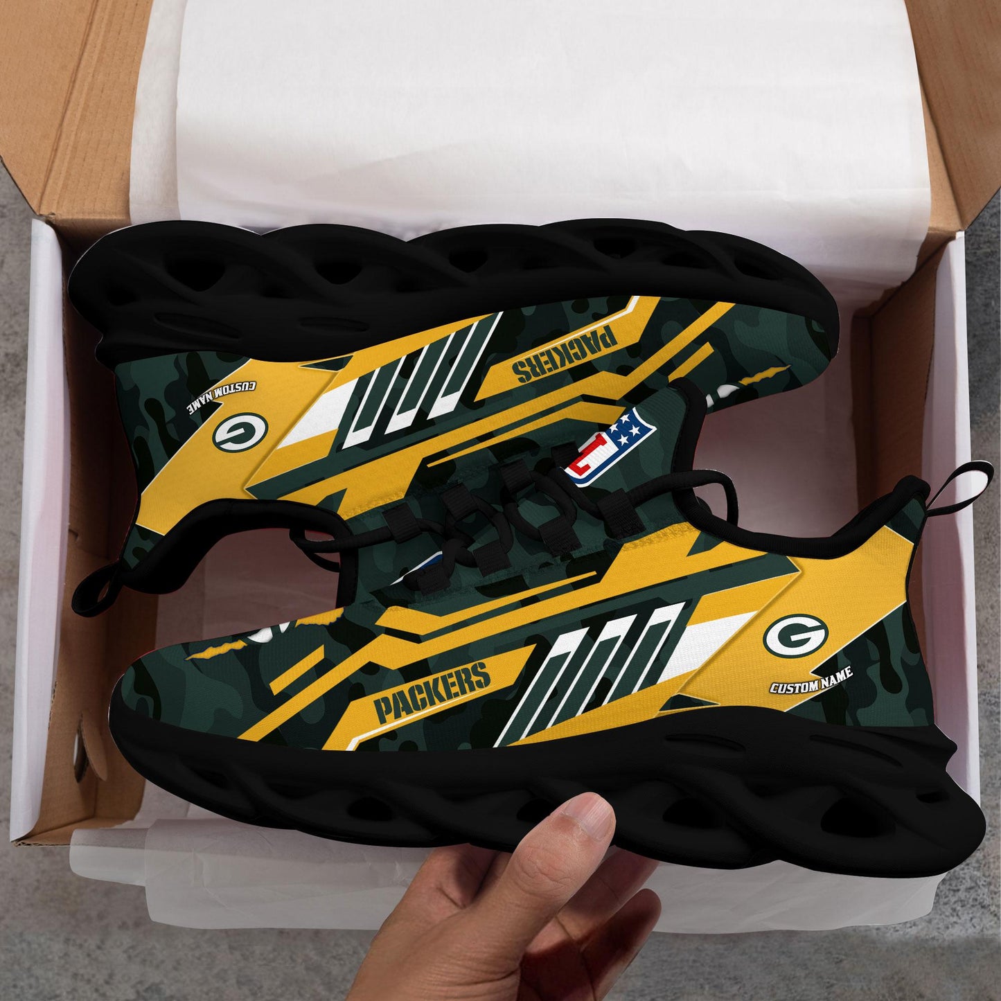 Ideafootwear Green Bay Packers Max Soul Shoes Sneakers For Men And Women