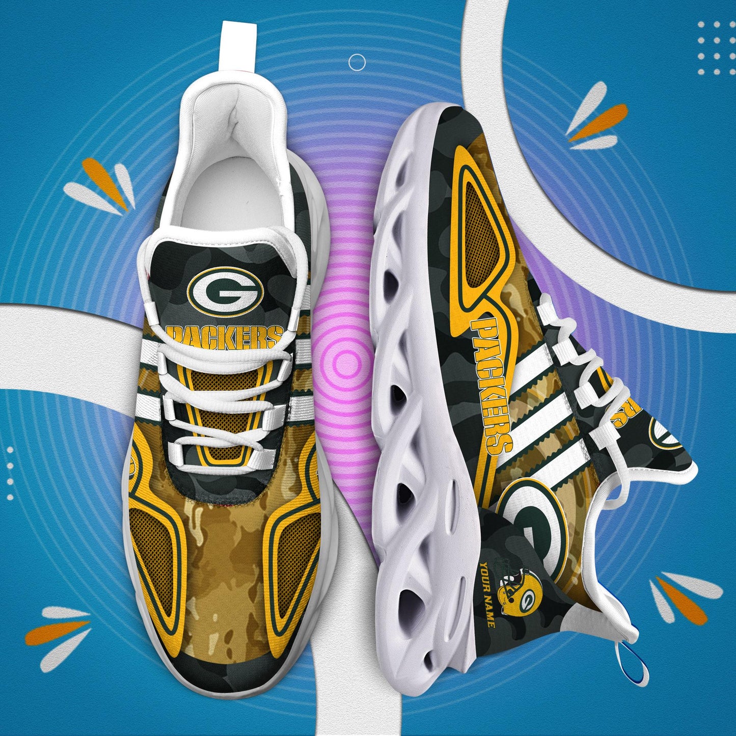 Ideafootwear Green Bay Packers Max Soul Shoes Sneakers For Men And Women