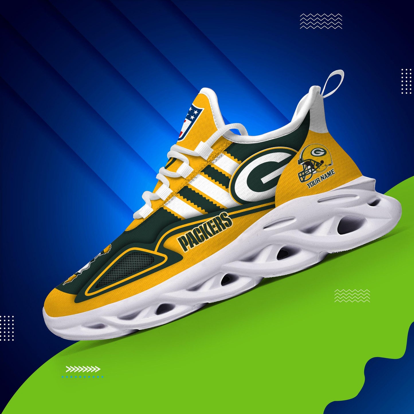 Ideafootwear Green Bay Packers Max Soul Shoes Sneakers For Men And Women