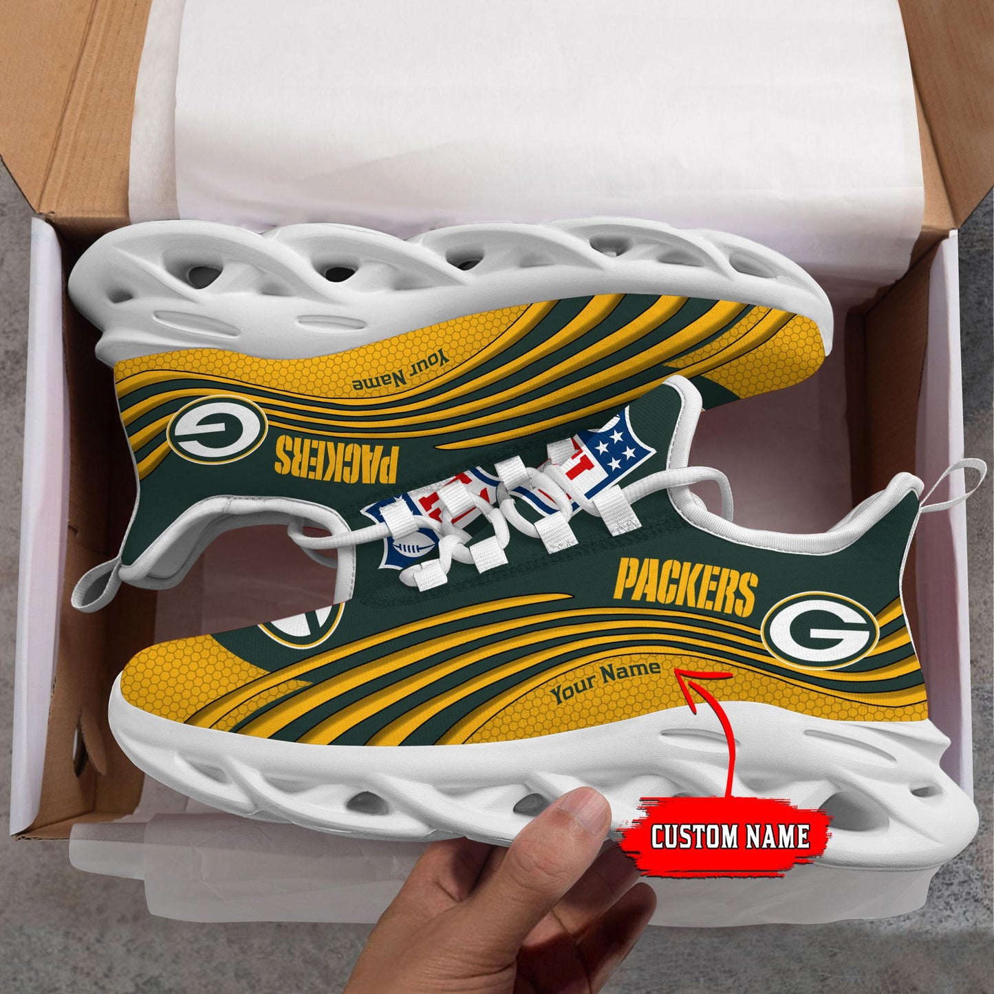Ideafootwear Green Bay Packers Max Soul Shoes Sneakers For Men And Women