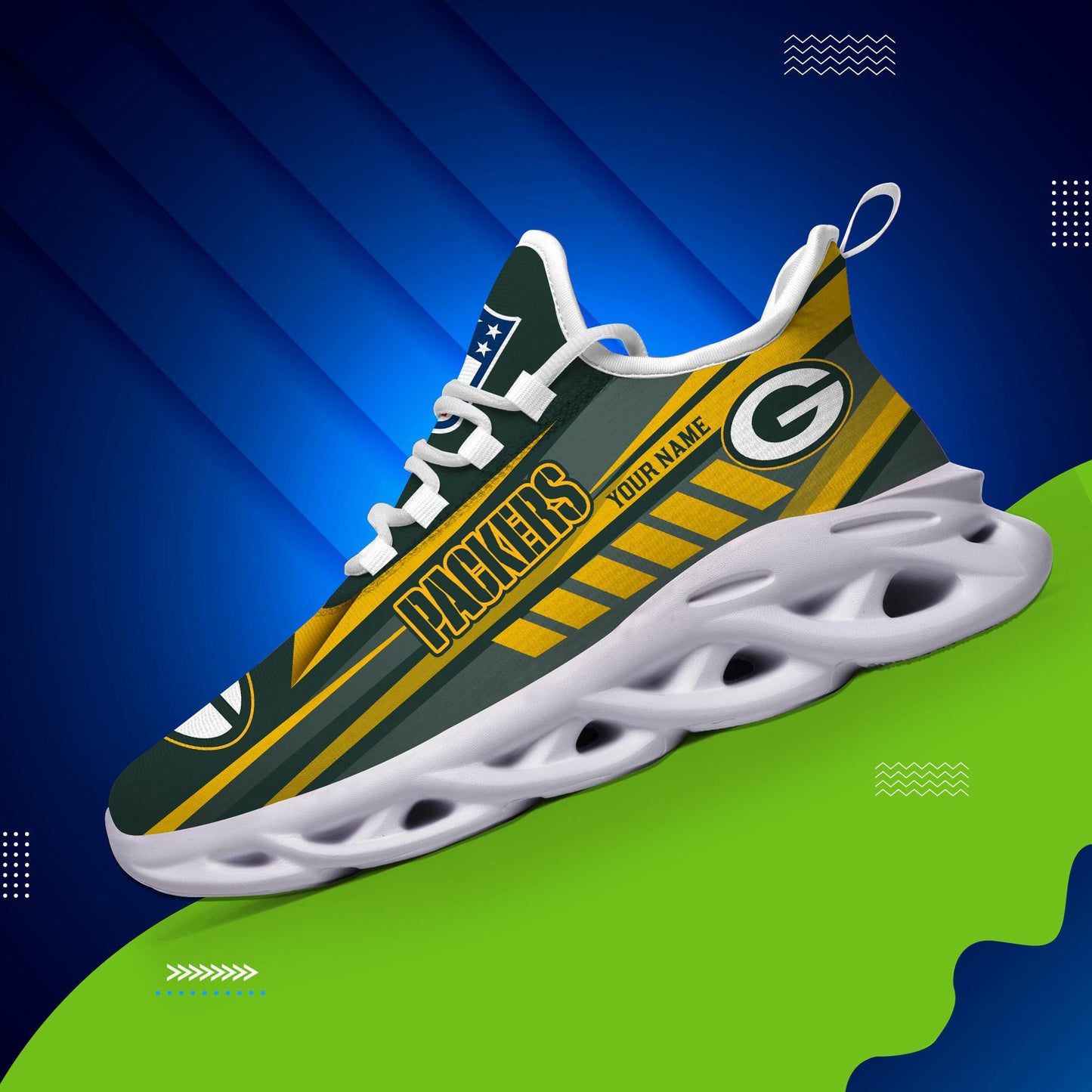 Ideafootwear Green Bay Packers Max Soul Shoes Sneakers For Men And Women