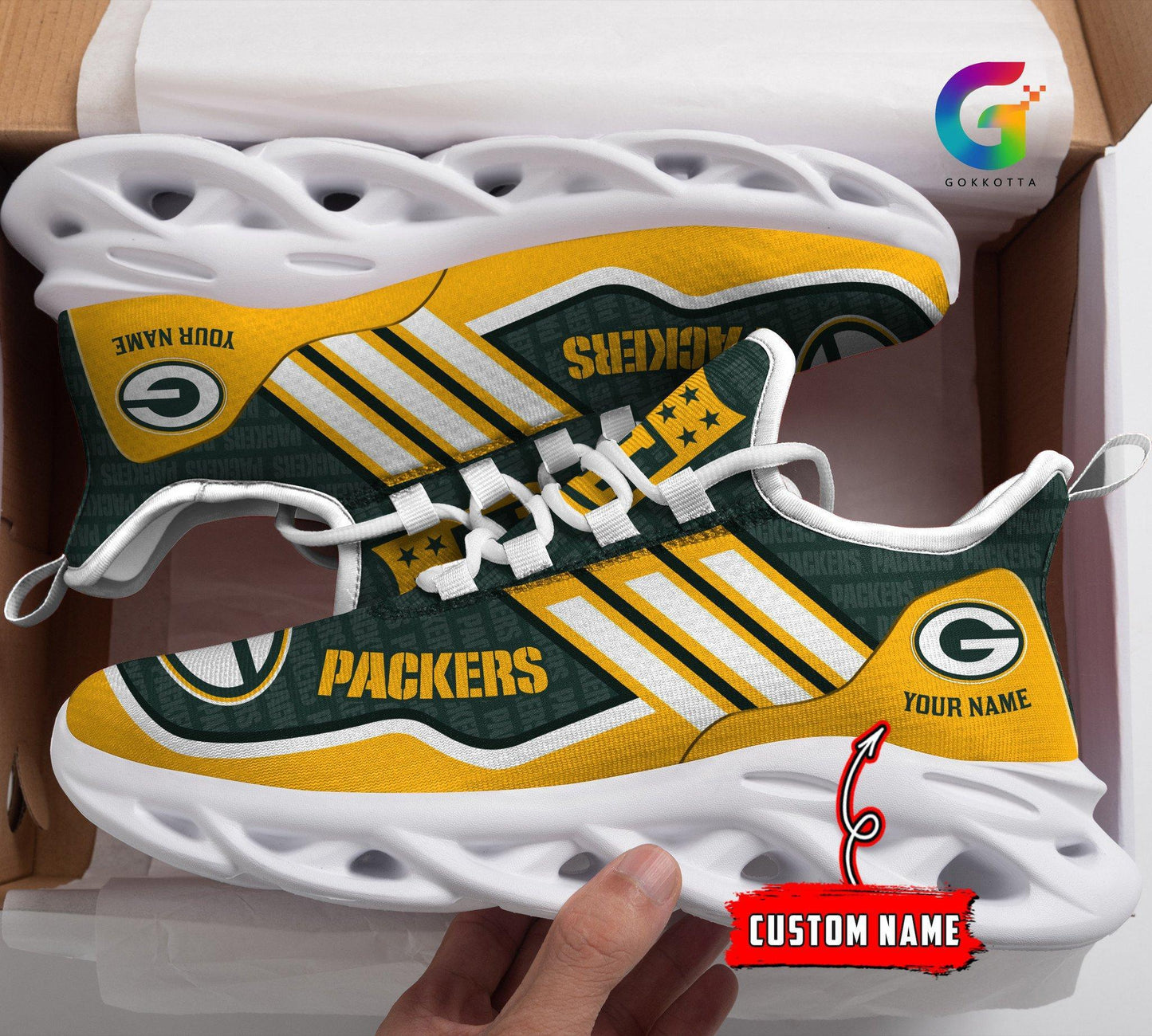 Ideafootwear Green Bay Packers Max Soul Shoes Sneakers For Men And Women