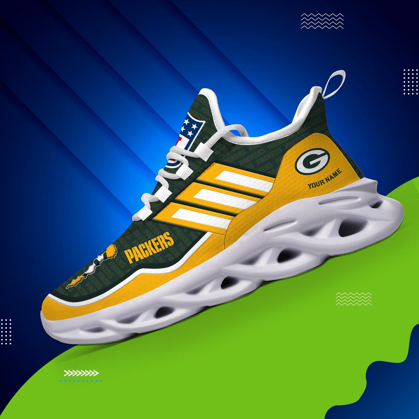 Ideafootwear Green Bay Packers Max Soul Shoes Sneakers For Men And Women