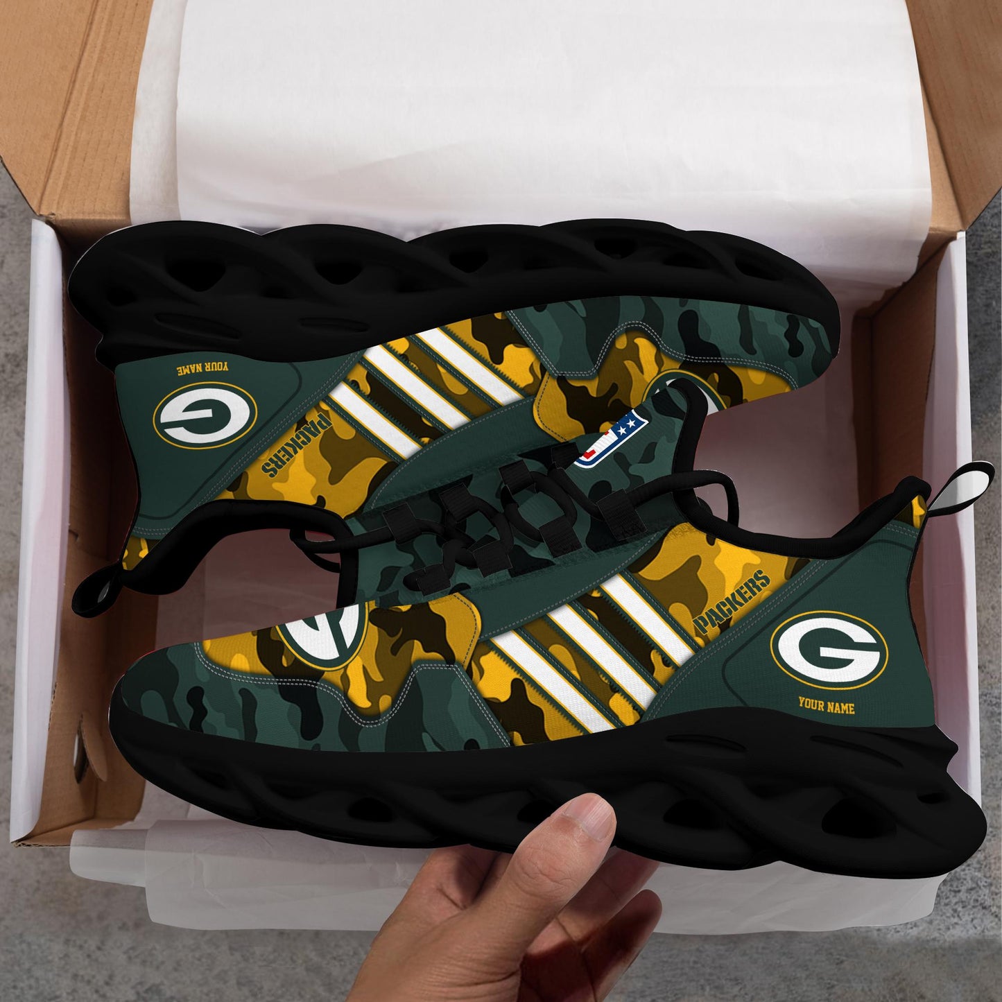 Ideafootwear Green Bay Packers Max Soul Shoes Sneakers For Men And Women