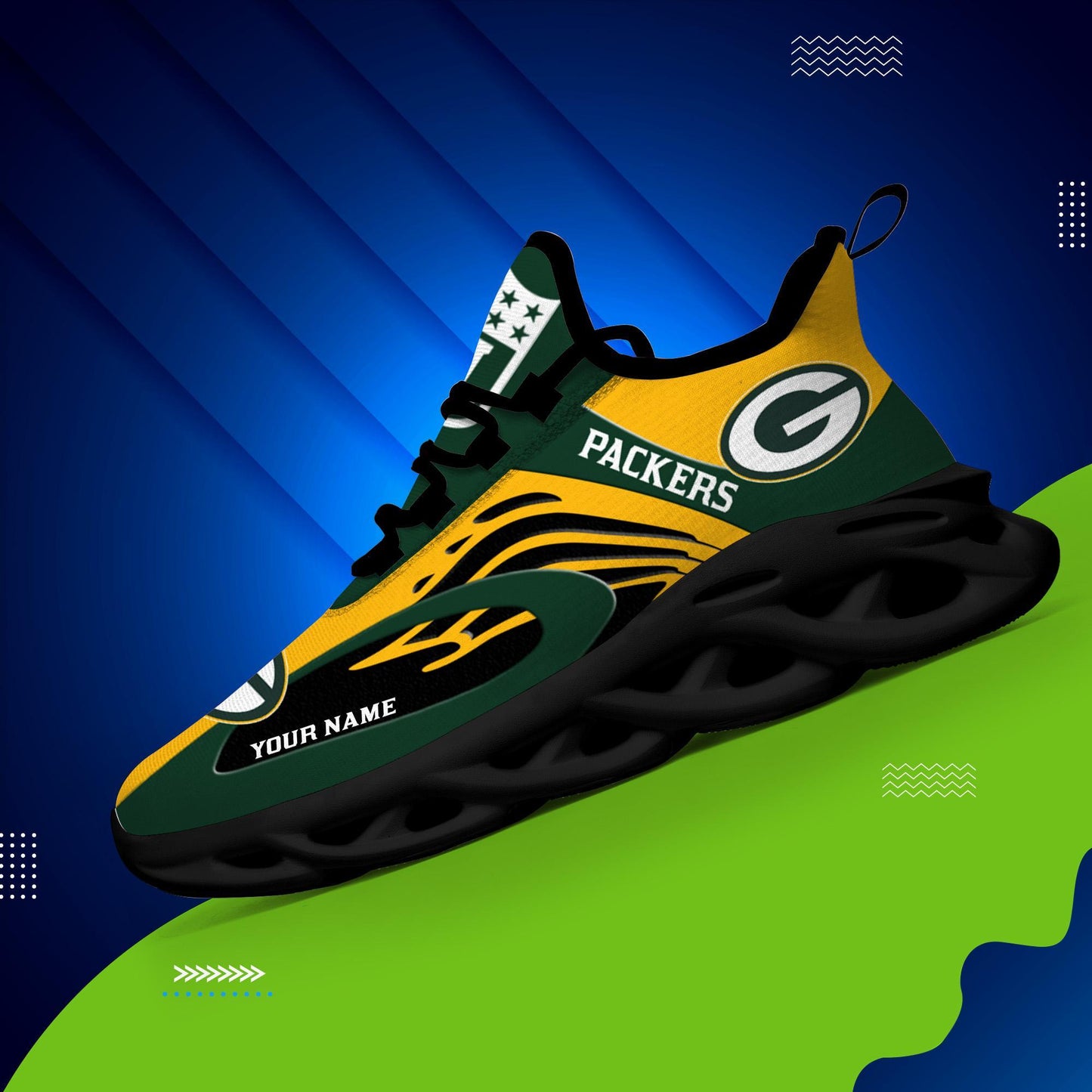 Ideafootwear Green Bay Packers Max Soul Shoes Sneakers For Men And Women