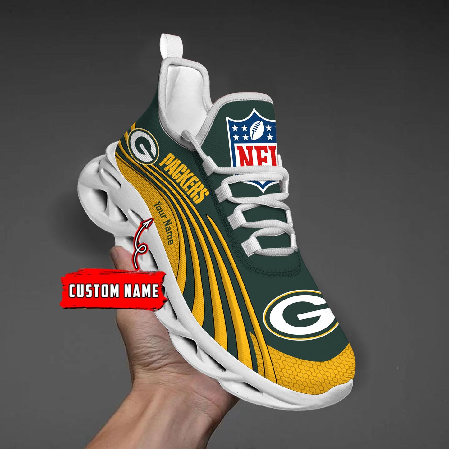 Ideafootwear Green Bay Packers Max Soul Shoes Sneakers For Men And Women