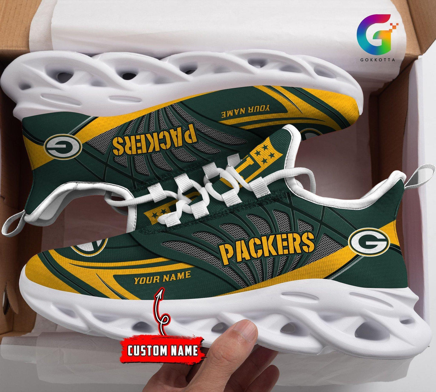 Ideafootwear Green Bay Packers Max Soul Shoes Sneakers For Men And Women